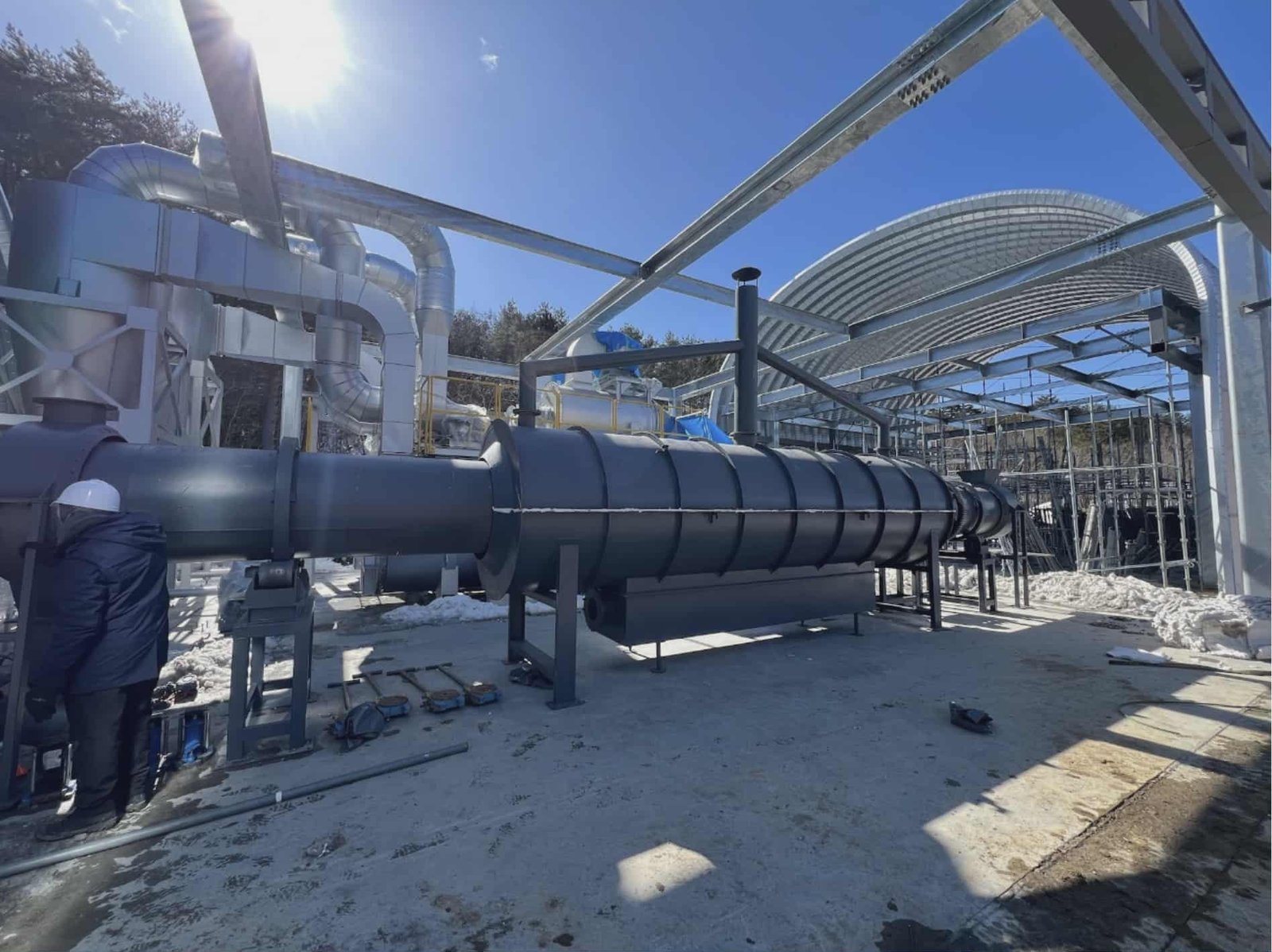 Biomass power plant in a rural Japanese setting